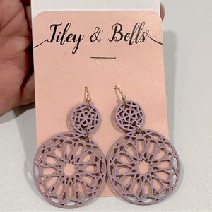 Tiley & Bells Lavender Mandala Earrings Dangle Drop Festival Bohemian Boho